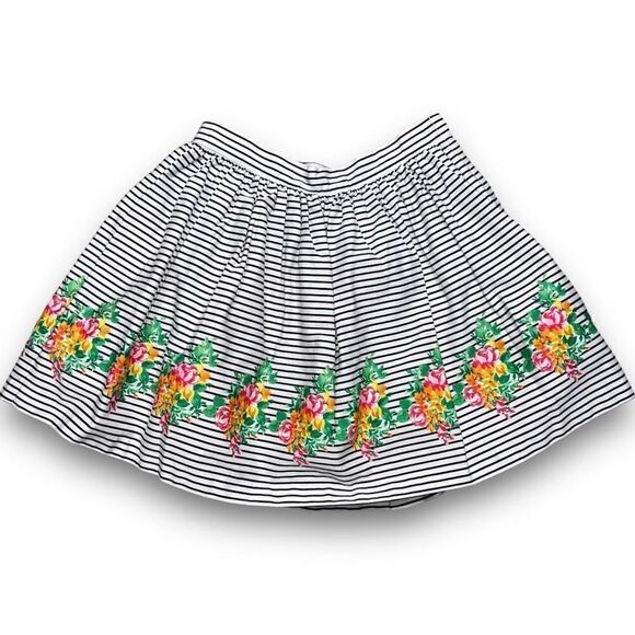 Janie & Jack Striped Floral Boarder Skirt in Midsummer Garden, Girls 10 - Picture 1 of 14